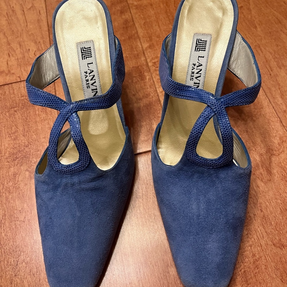 Vintage Lanvin slip on mules all leather
